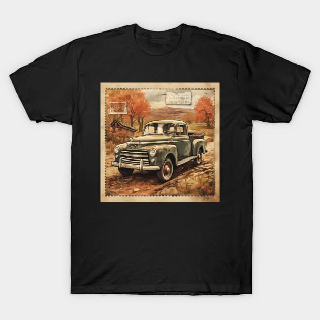 Autumn Halloween Farm Vintage Stamp T-Shirt by theincomeplug